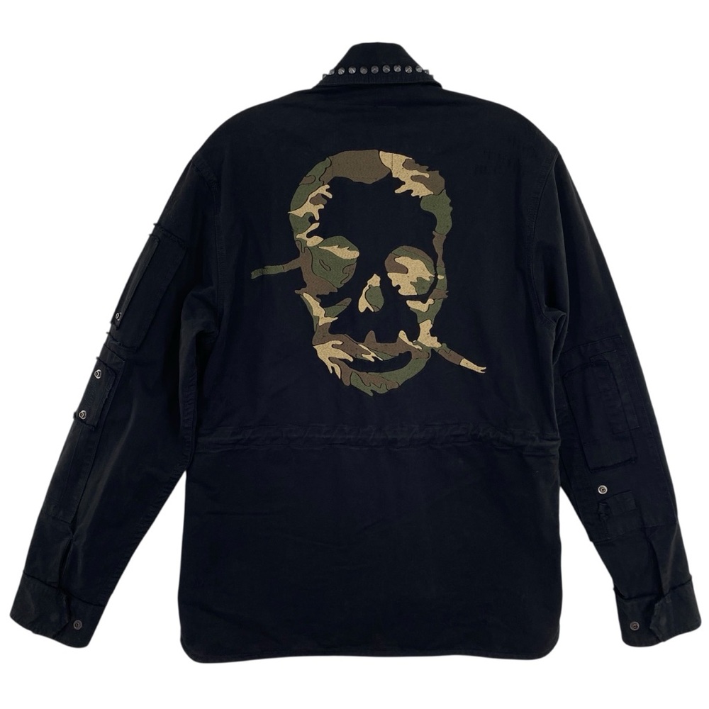 Zadig & Voltaire Bart Black Grunge Coat Embroidered Skull Spike Military Jacket